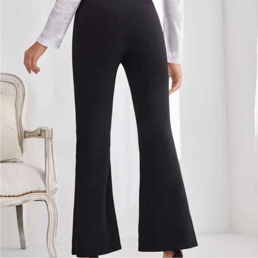 Flare leg stretchy black pants